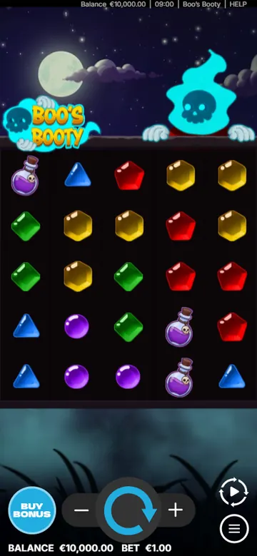 Boo's Booty in portrait with the full grid above the touch controls